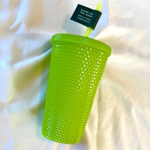 New Starbucks Studded Tumbler Grande Glow In The Dark lemongrass lime green